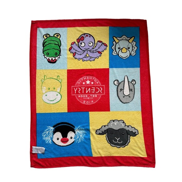Scentsy Buddy Blanket Red Yellow Blue Animal Characters 2016 Baby Kids Lovey - Picture 4 of 5